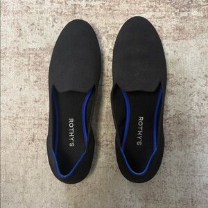 Rothy's Black Loafers with Blue Highlights